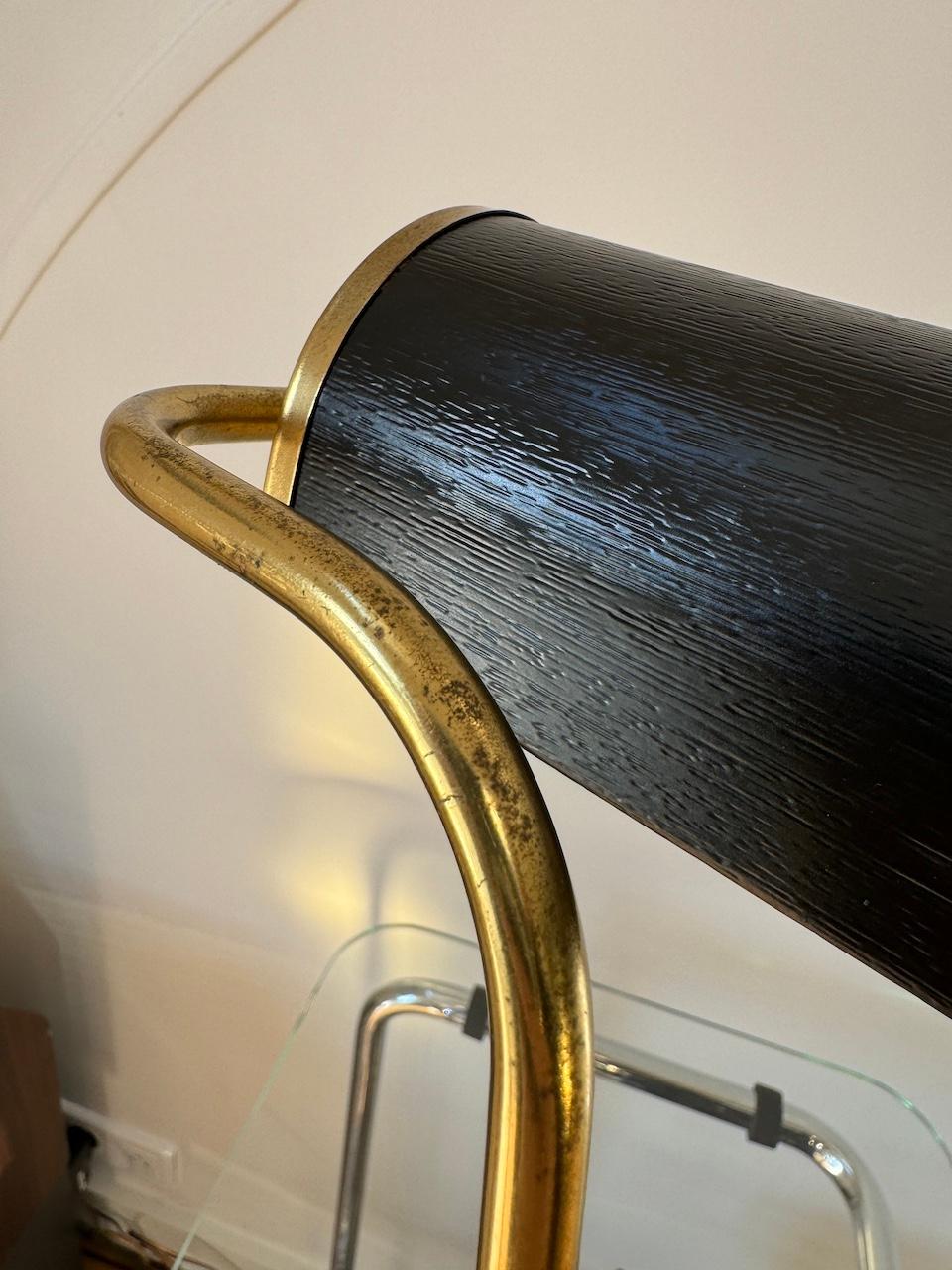 Art Deco Style Table Lamp by JUMO in Black And Brass Finish France Circa 1950 4