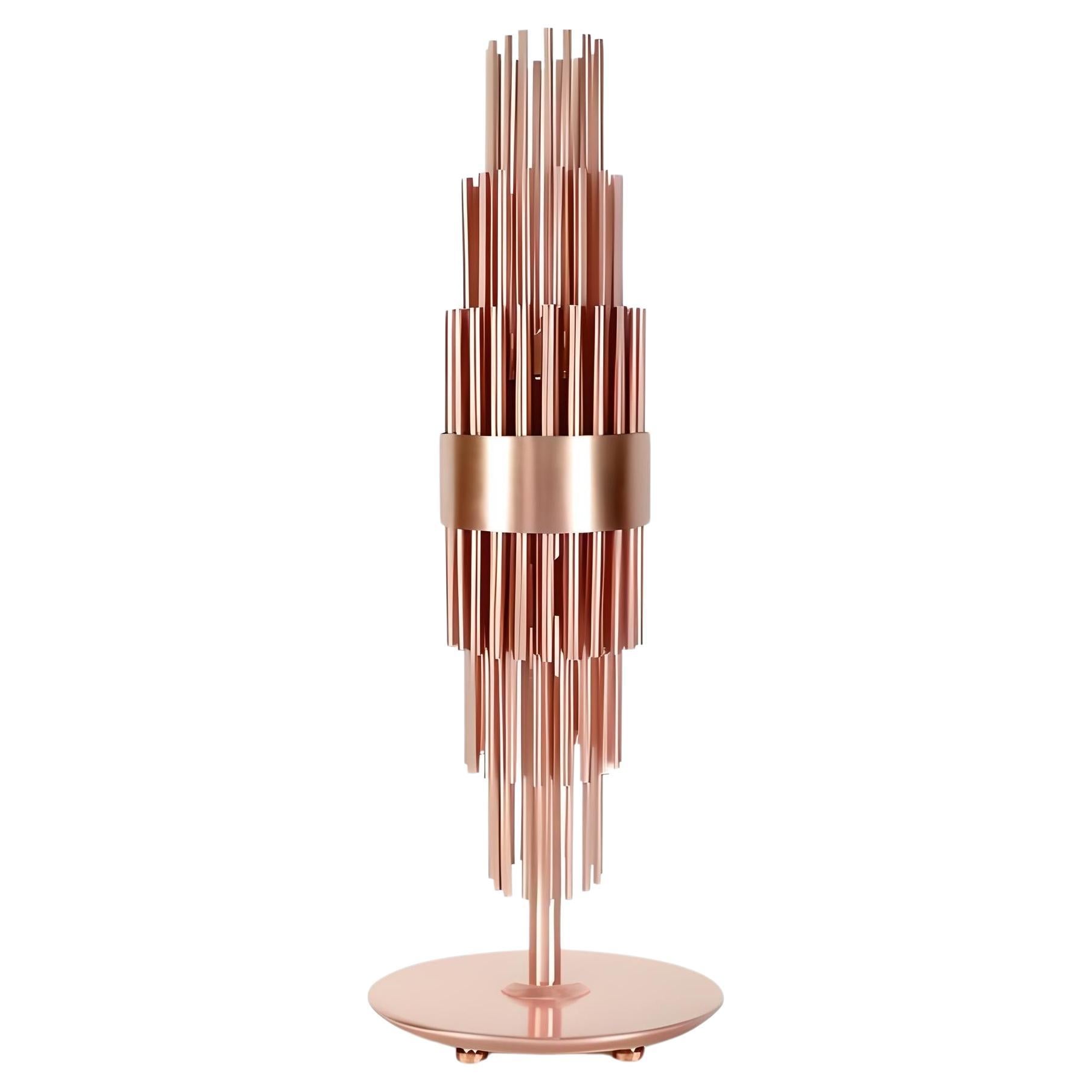 Lampe de table de style Art déco avec de longs tubes en laiton plaqué or