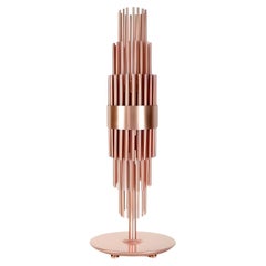 Art Deco Style Table Lamp Featuring Long Gold-Plated Brass Tubes