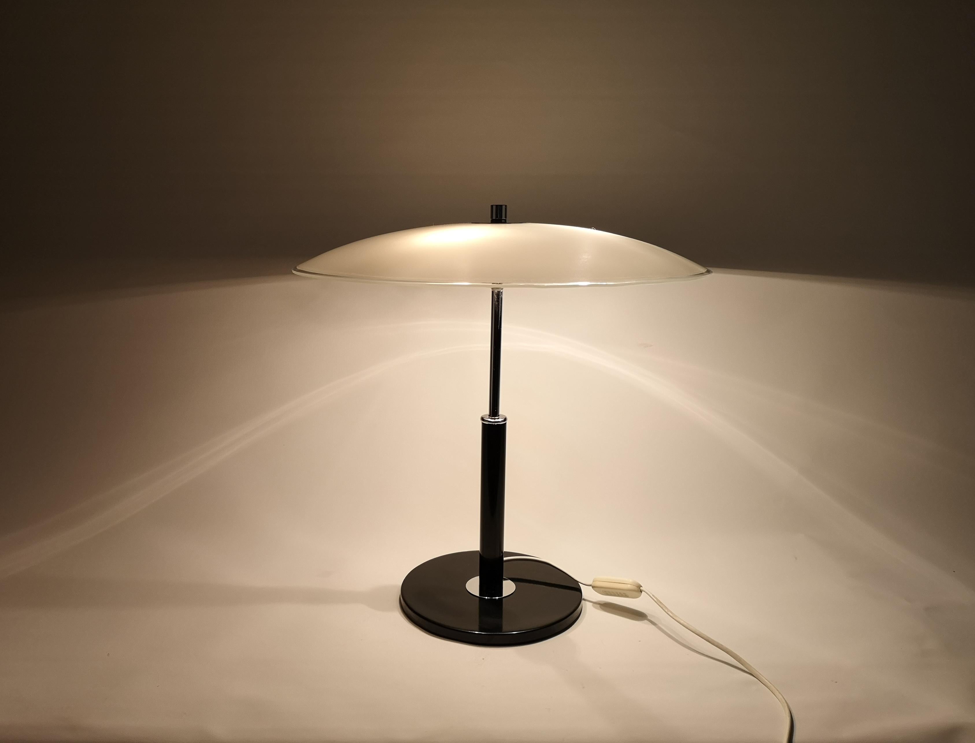 Steel Art Deco Style Table Lamp Ikea Sweden 1980s