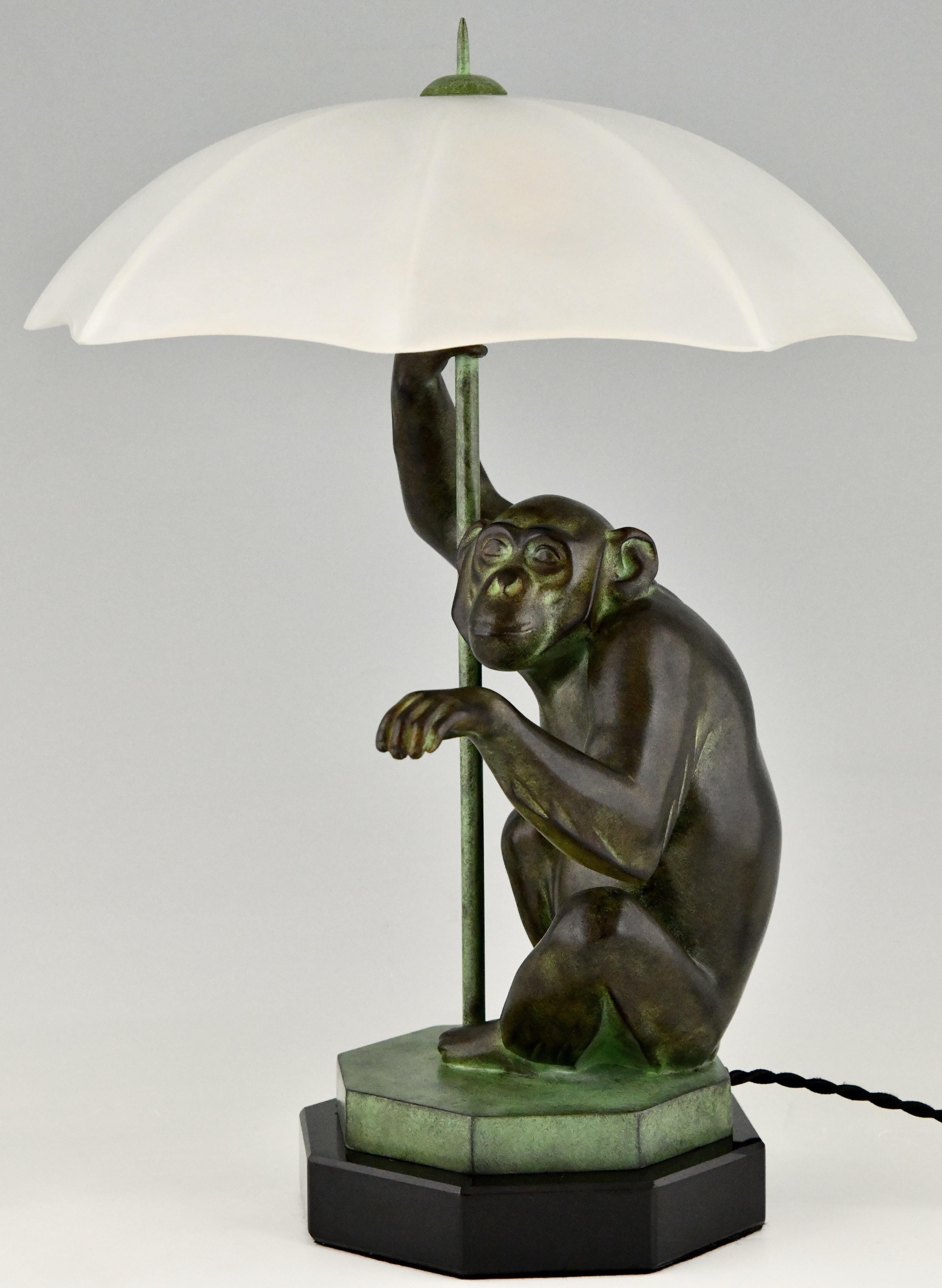 monkey holding lamp shade
