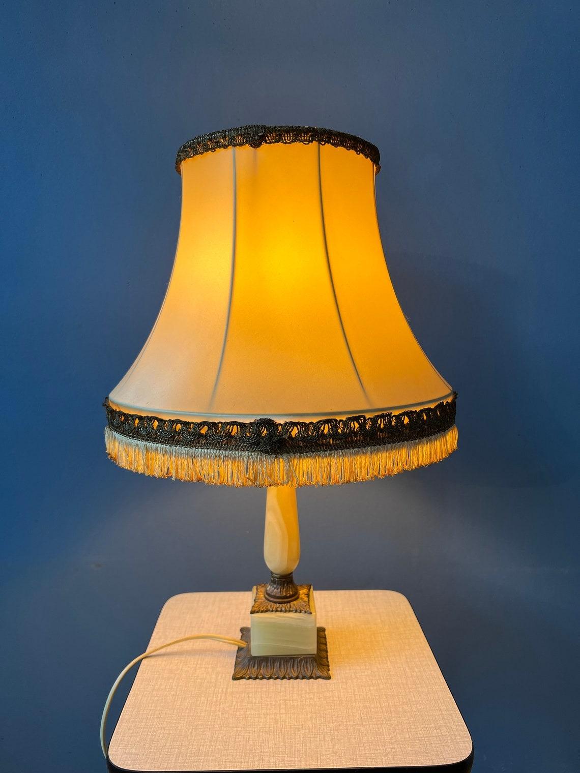 20th Century Art Deco Style Table Lamp with Marble Base, 1970s For Sale