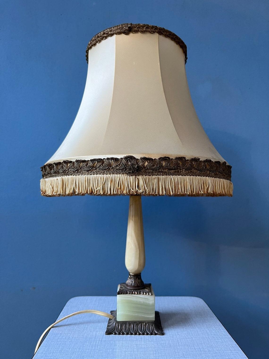 Art Deco Style Table Lamp with Marble Base, 1970s For Sale 1