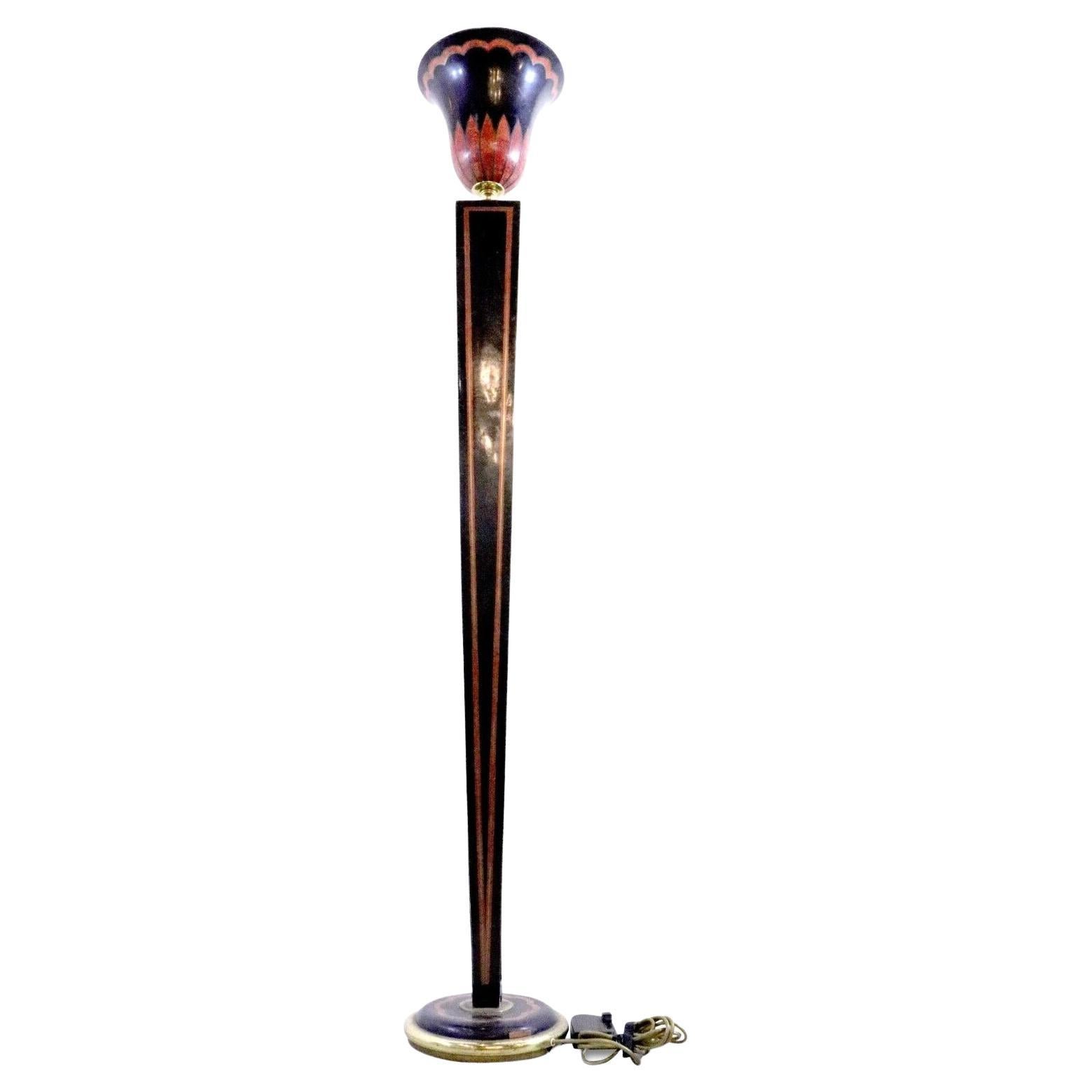 Art Deco Style Tall Floor Standing Lamp, 1970s For Sale