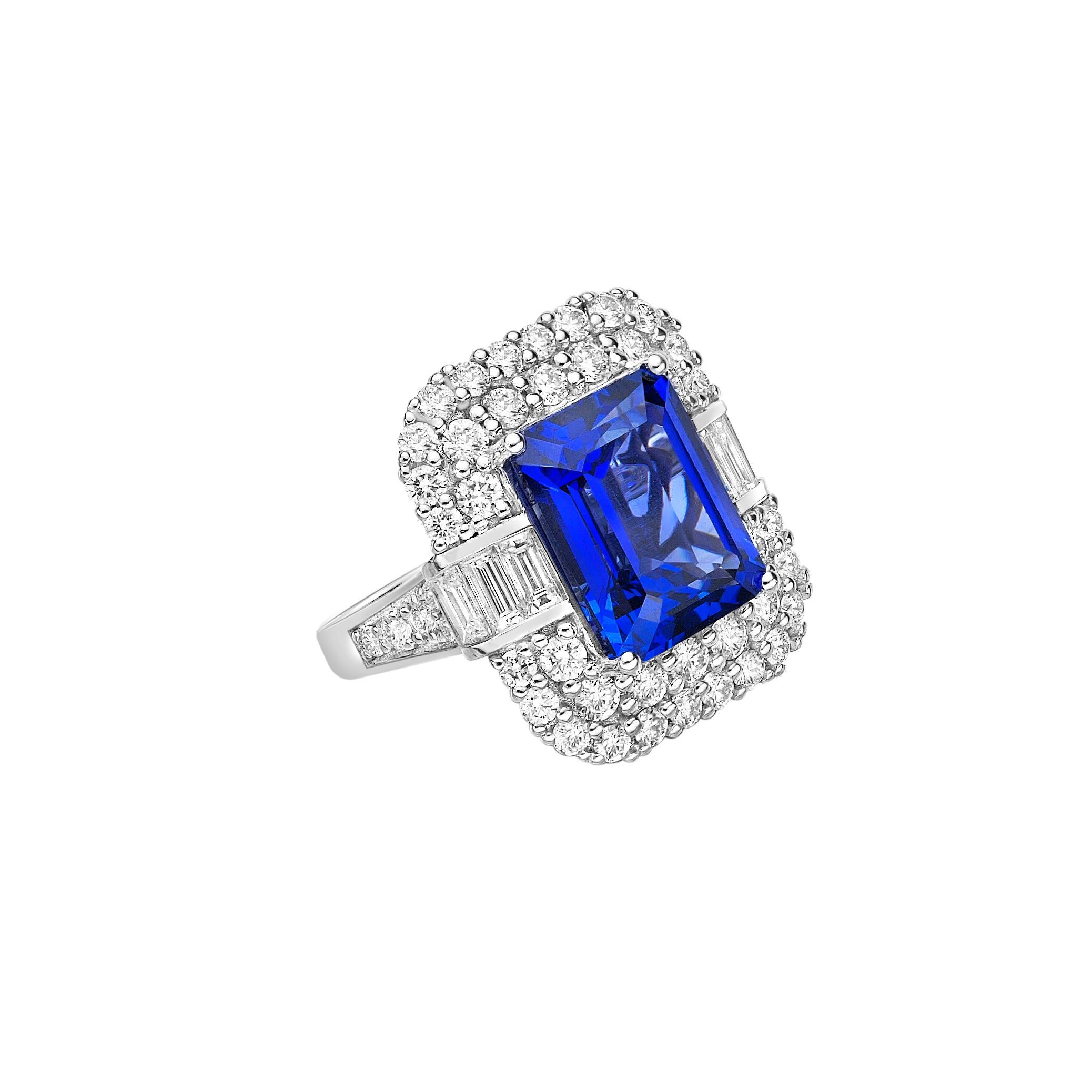 art deco tanzanite ring