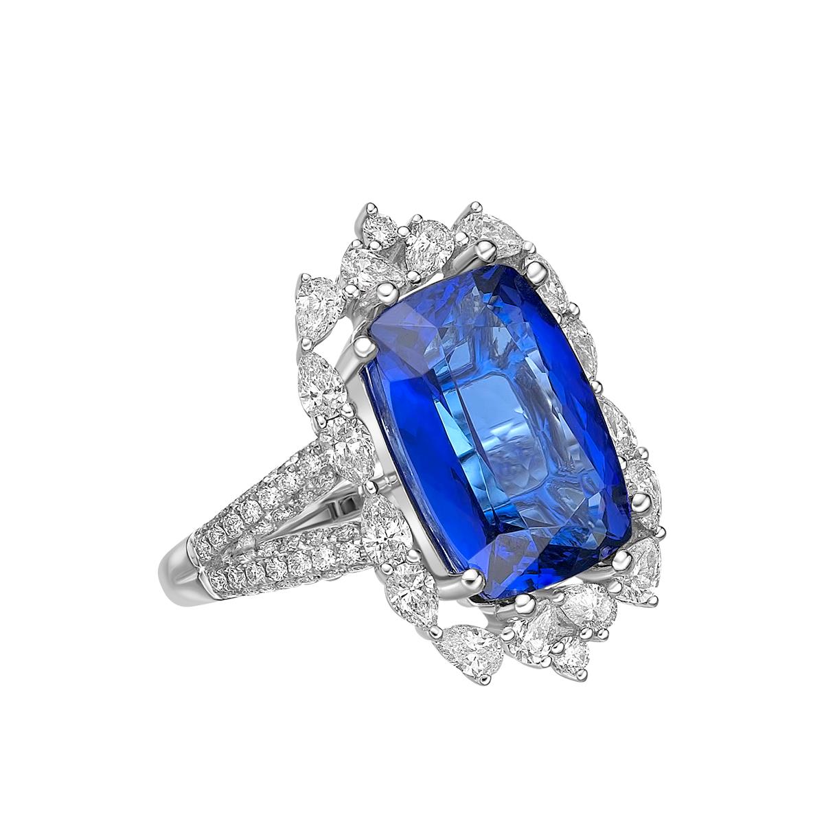 art deco tanzanite ring