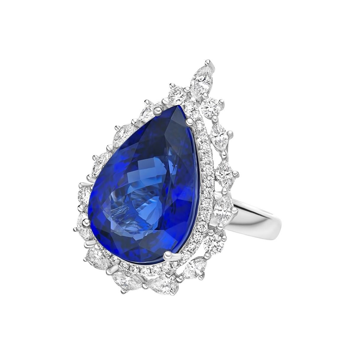tanzanite art deco ring
