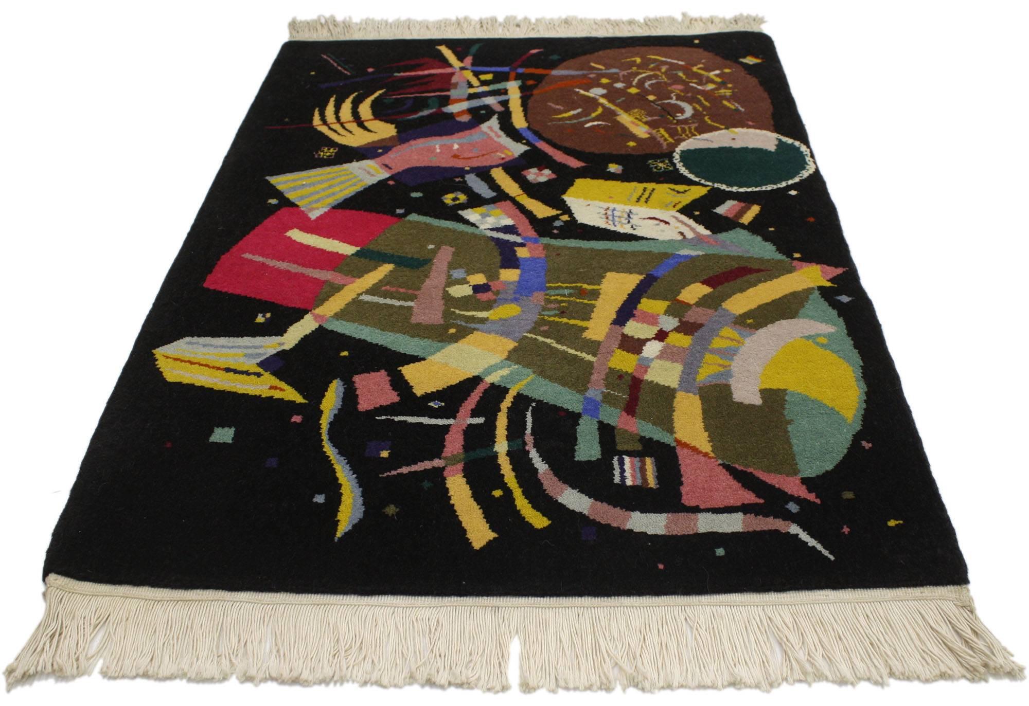 77098, Contemporary Abstract Tapestry Inspired by Wassily Kandinsky's 