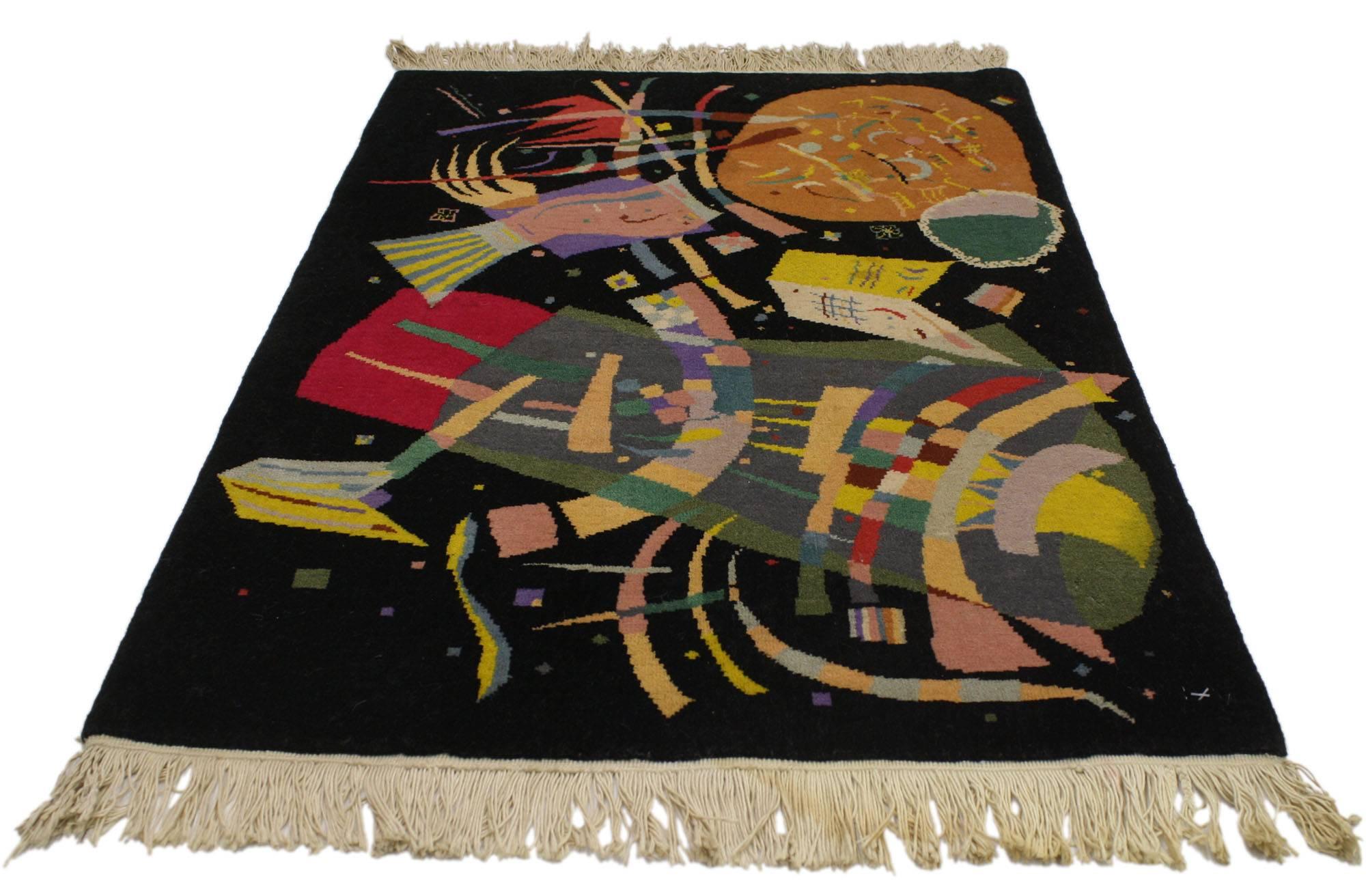 77097 Contemporary Abstract Tapestry Inspired by Wassily Kandinsky's 