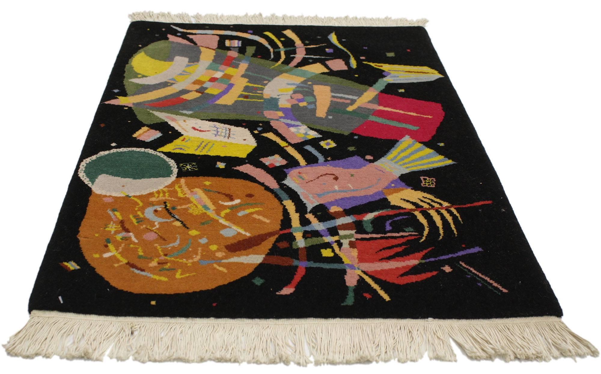 77094, Contemporary Abstract Tapestry Inspired by Wassily Kandinsky's 
