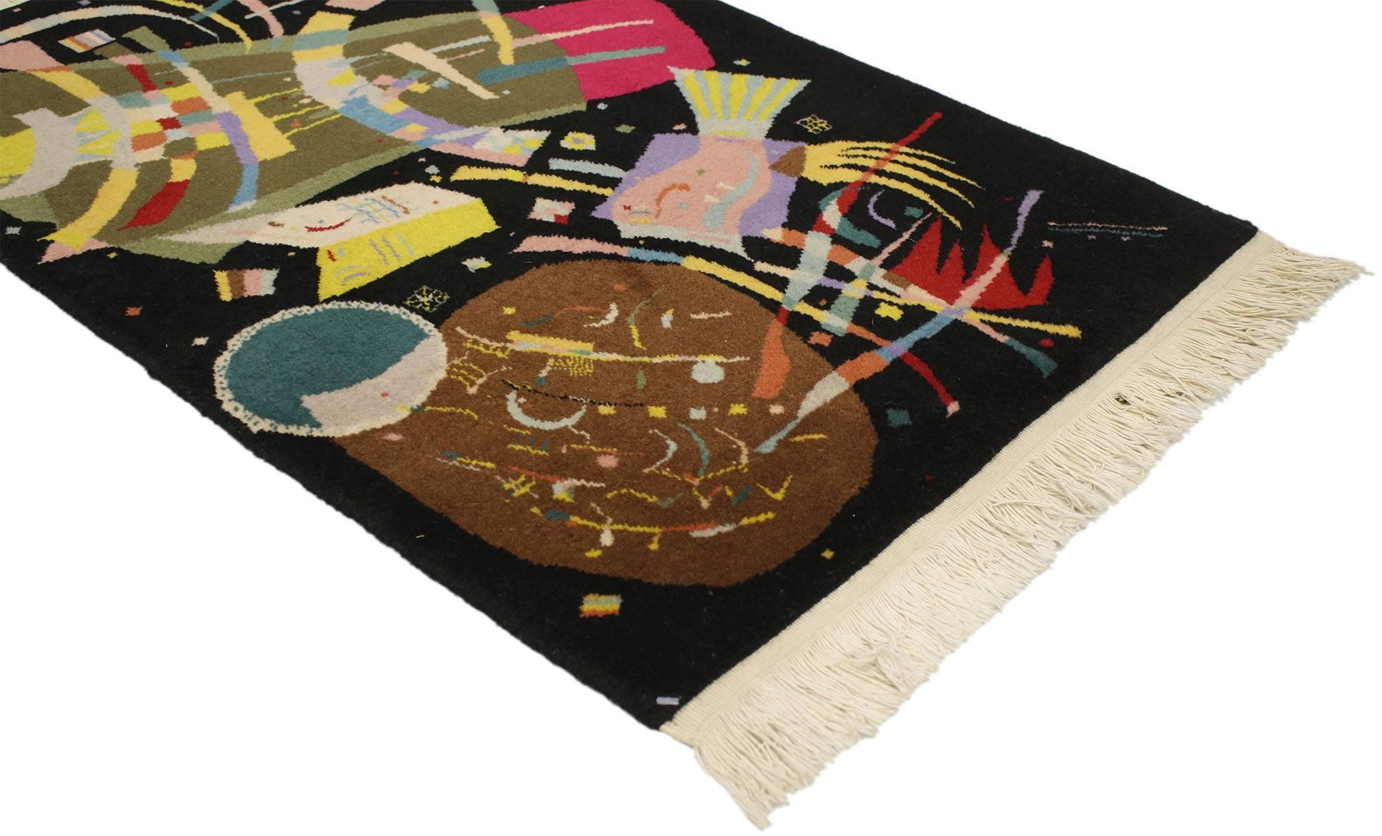 Expressionist Contemporary Abstract Tapestry Inspired by Wassily Kandinsky's 