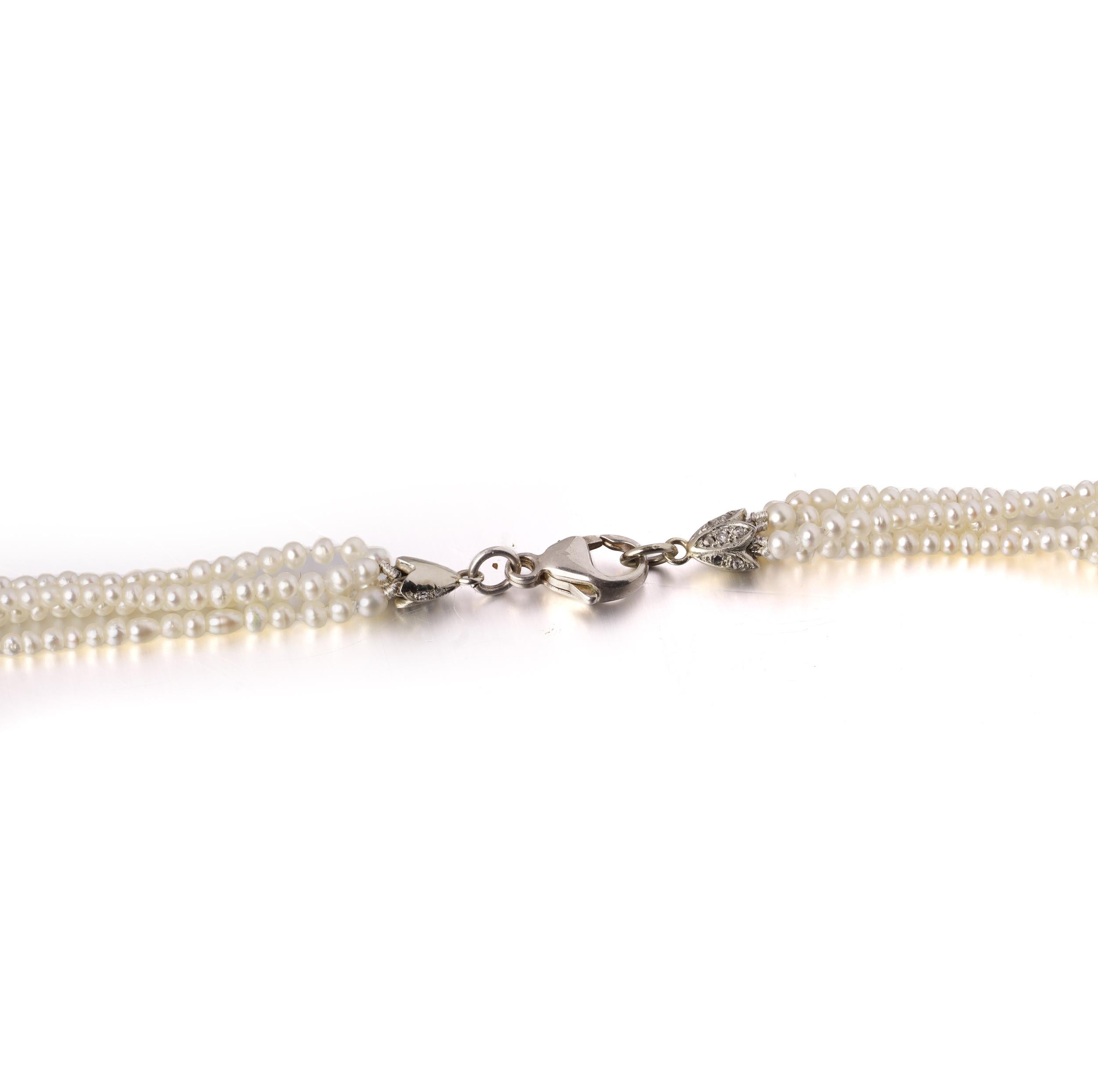 Art Deco Style Tassel Necklace with lapis lazuli and cultured pearls For Sale 2