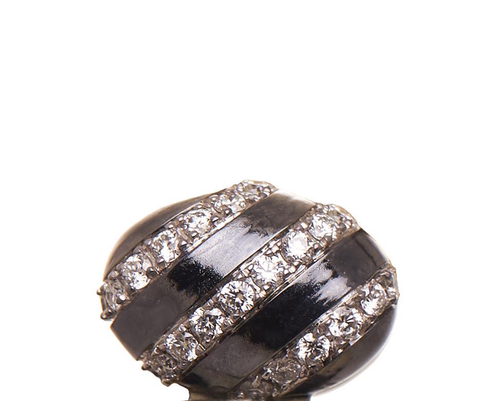 Pendientes Terrazzo Estilo Art Déco en oro de 18 quilates, diamante, piedra blanca y negra en Nuevo estado para la venta en Mumbai, IN