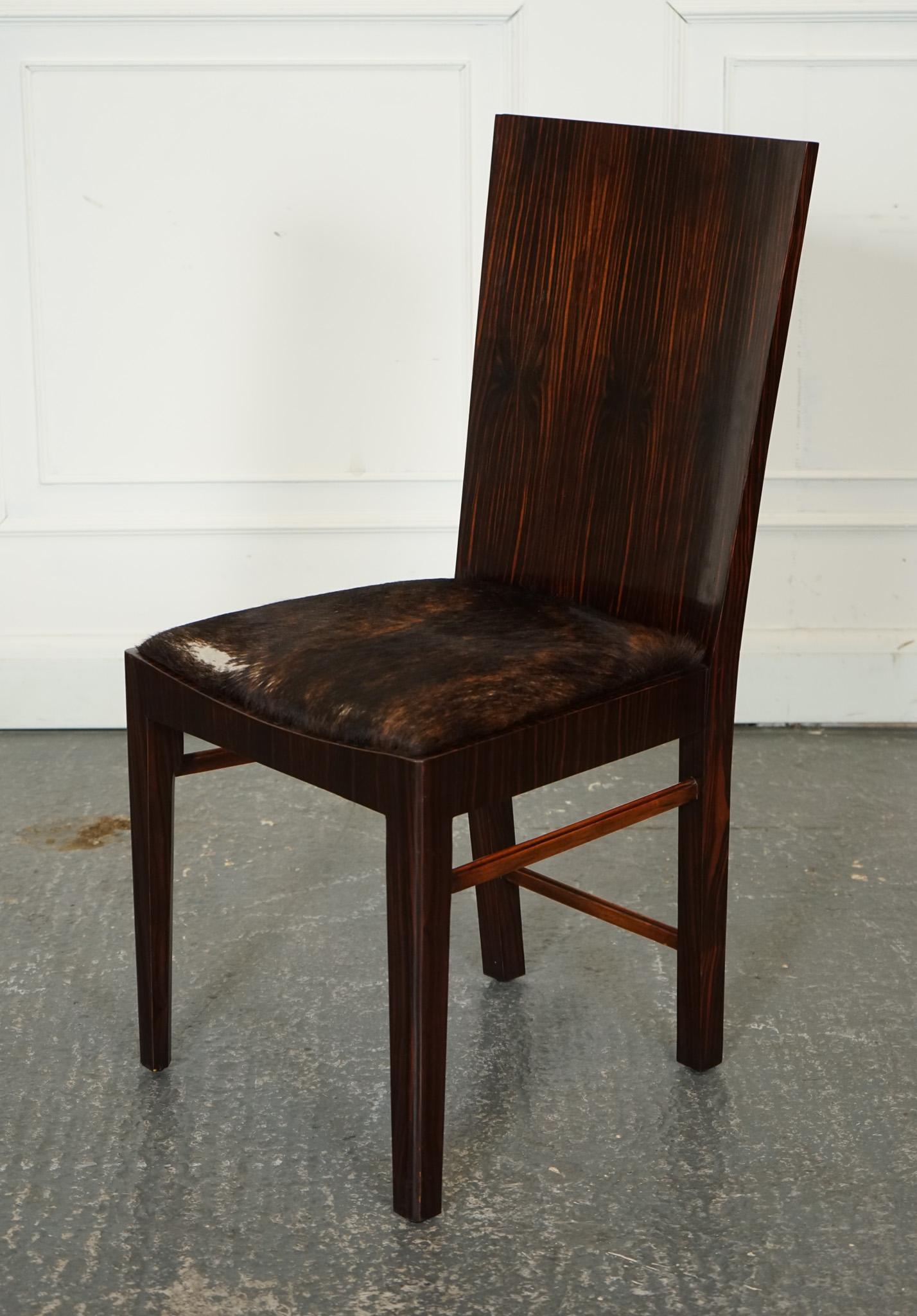 ART DECO Style THEODORE ALEXANDER OFFICE SIDE CHAIR MIT PONY HiDE SEAT (Britisch) im Angebot