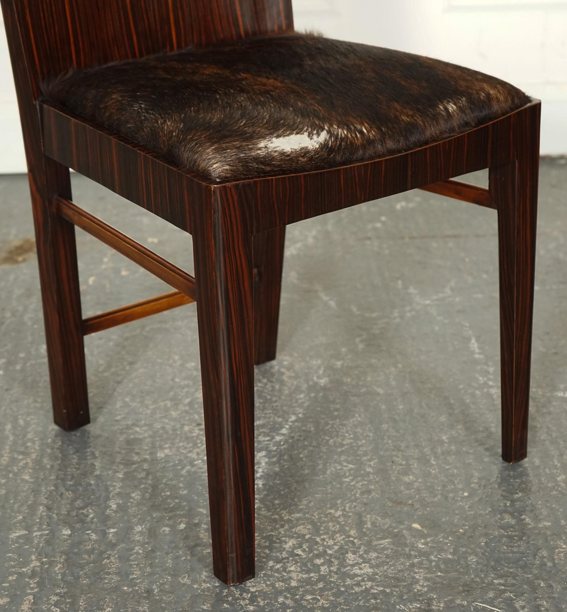 ART DECO Style THEODORE ALEXANDER OFFICE SIDE CHAIR MIT PONY HiDE SEAT im Zustand „Gut“ im Angebot in Pulborough, GB