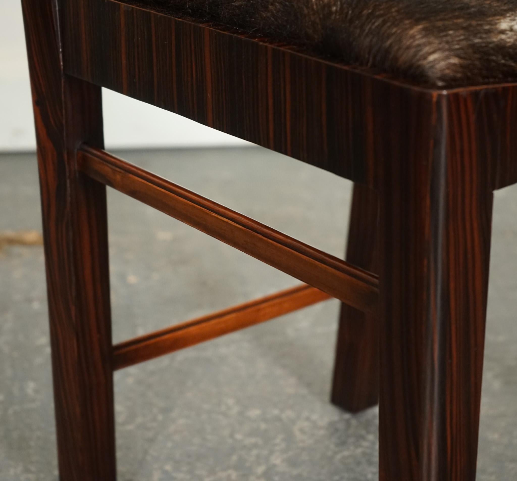 ART DECO Style THEODORE ALEXANDER OFFICE SIDE CHAIR MIT PONY HiDE SEAT (Hartholz) im Angebot