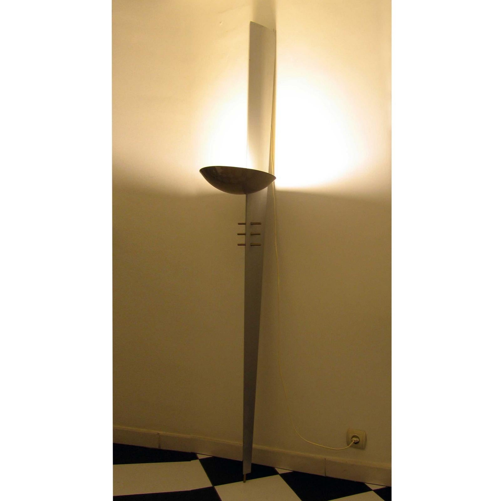 Art Deco Style Torchiere Wall Lights Six Feet Tall by Philips For Sale 6