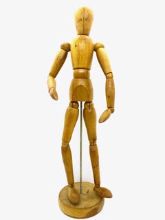 Art Deco Style Traditional Wooden Artist Mannequin Model Vintage, 1950s