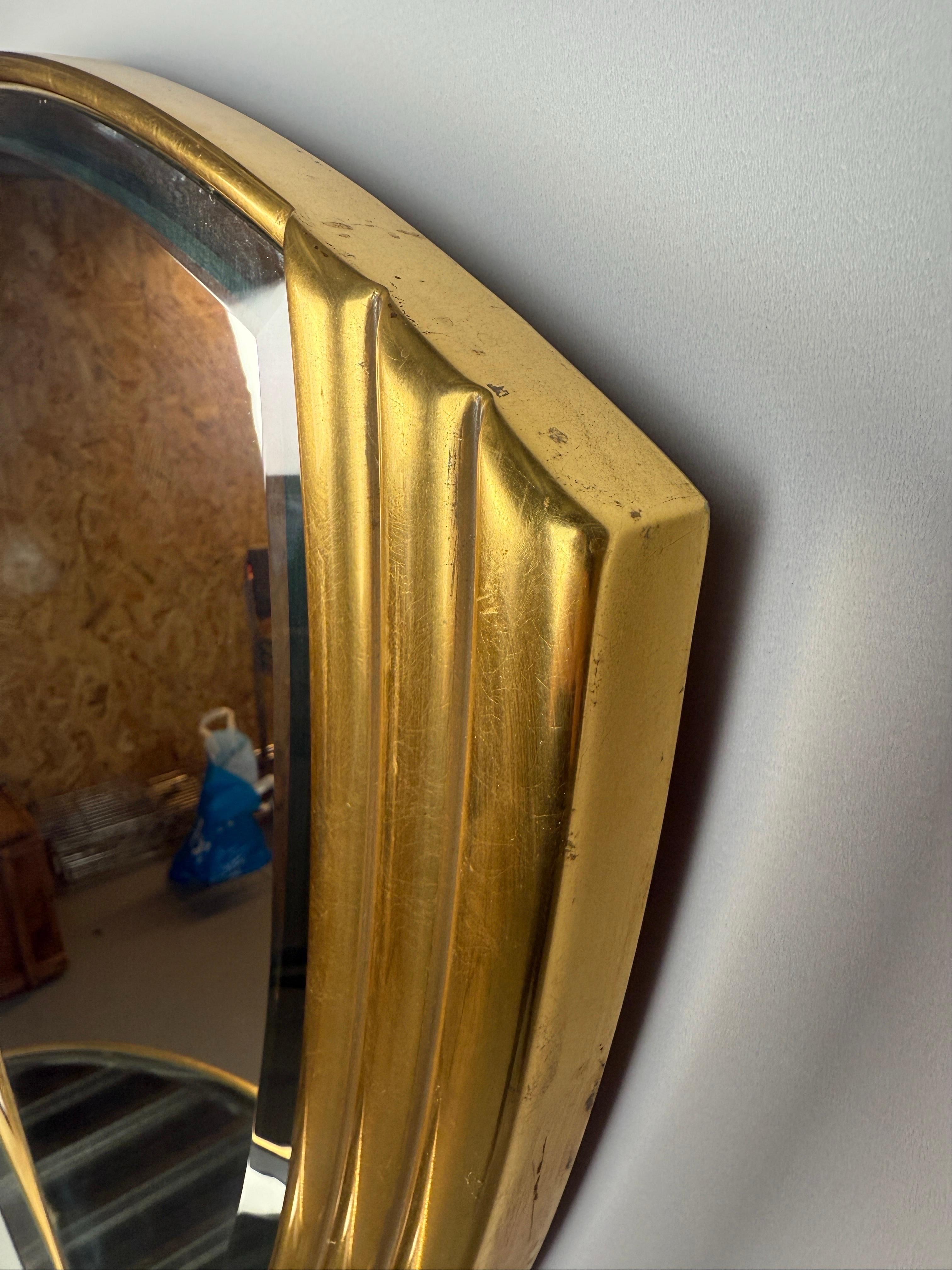 Miroir mural doré de style Art-déco avec console 1970 Belgique -set- en vente 5