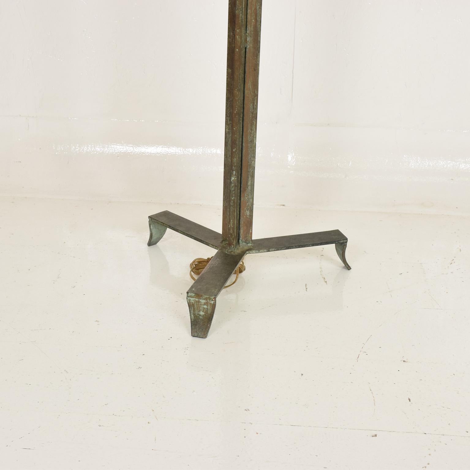 French Art Deco Style Tripod Floor Lamp in Faux Bronze Finish