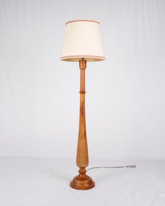 Art Deco style turned wood floorlamp, France, mid-20th century