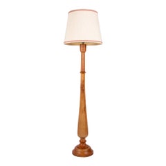 Art Deco style turned wood floorlamp, France, mid-20th century