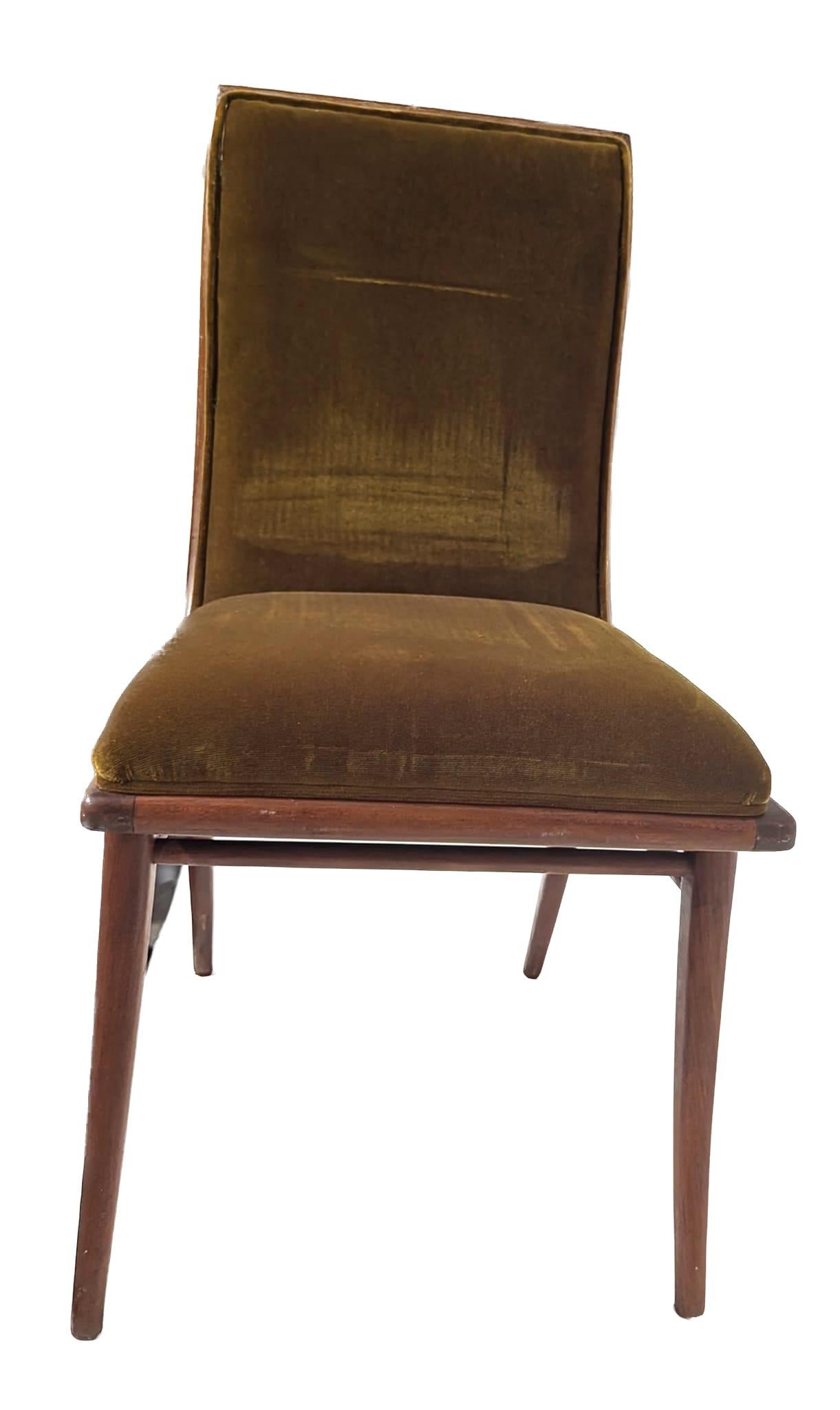 20th Century Art Deco Style Upholstered Dining Chairs, Set of 6 For Sale