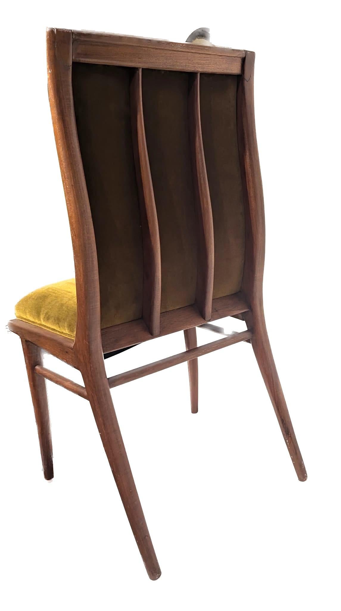 Velvet Art Deco Style Upholstered Dining Chairs, Set of 6 For Sale