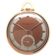 Art Deco Style Vacheron & Constantin Pocket Watch in 18 Karat Rose Gold
