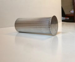 Art Deco Style Vase in White Metal, Denmark 1960s