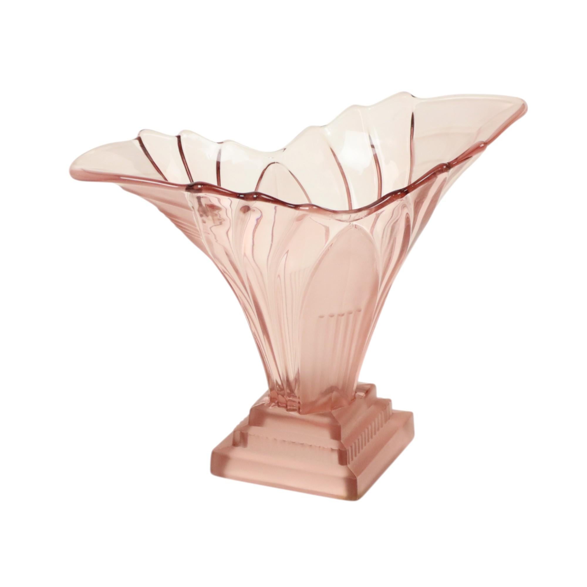 German Art Deco Style Vase Model Greta 1950s Walther VEB Sachsenglas For Sale