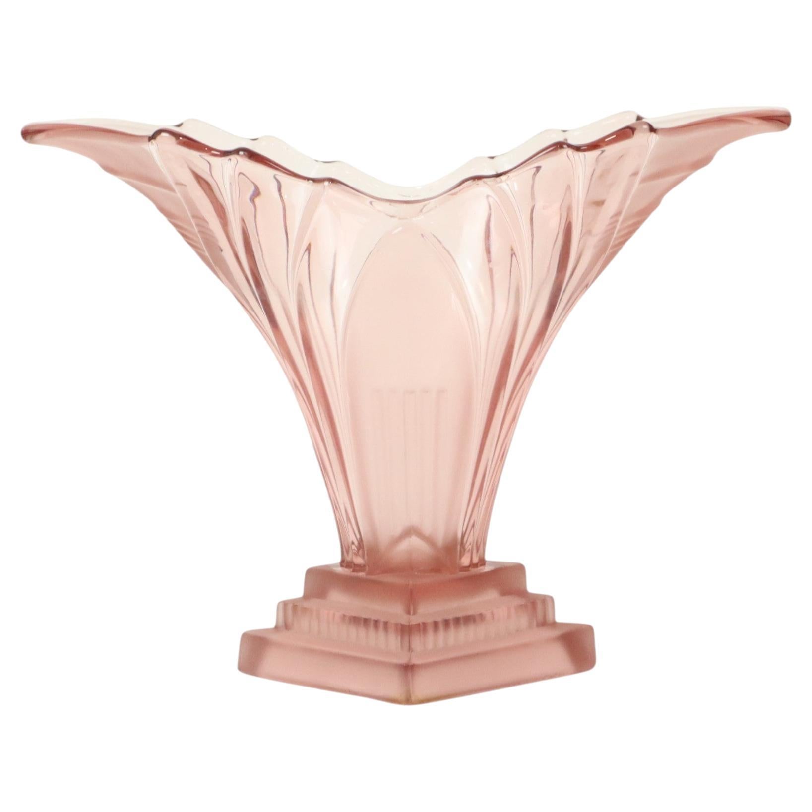 Art Deco Style Vase Model Greta 1950s Walther VEB Sachsenglas For Sale