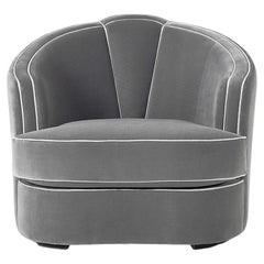 Hand-Crafted Art Deco Velvet Armchair by Munna Design Studio