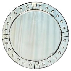 Art Deco Style, Venetian Circular Wall Mirrors, Antiqued Beveled Glass, 21st C.