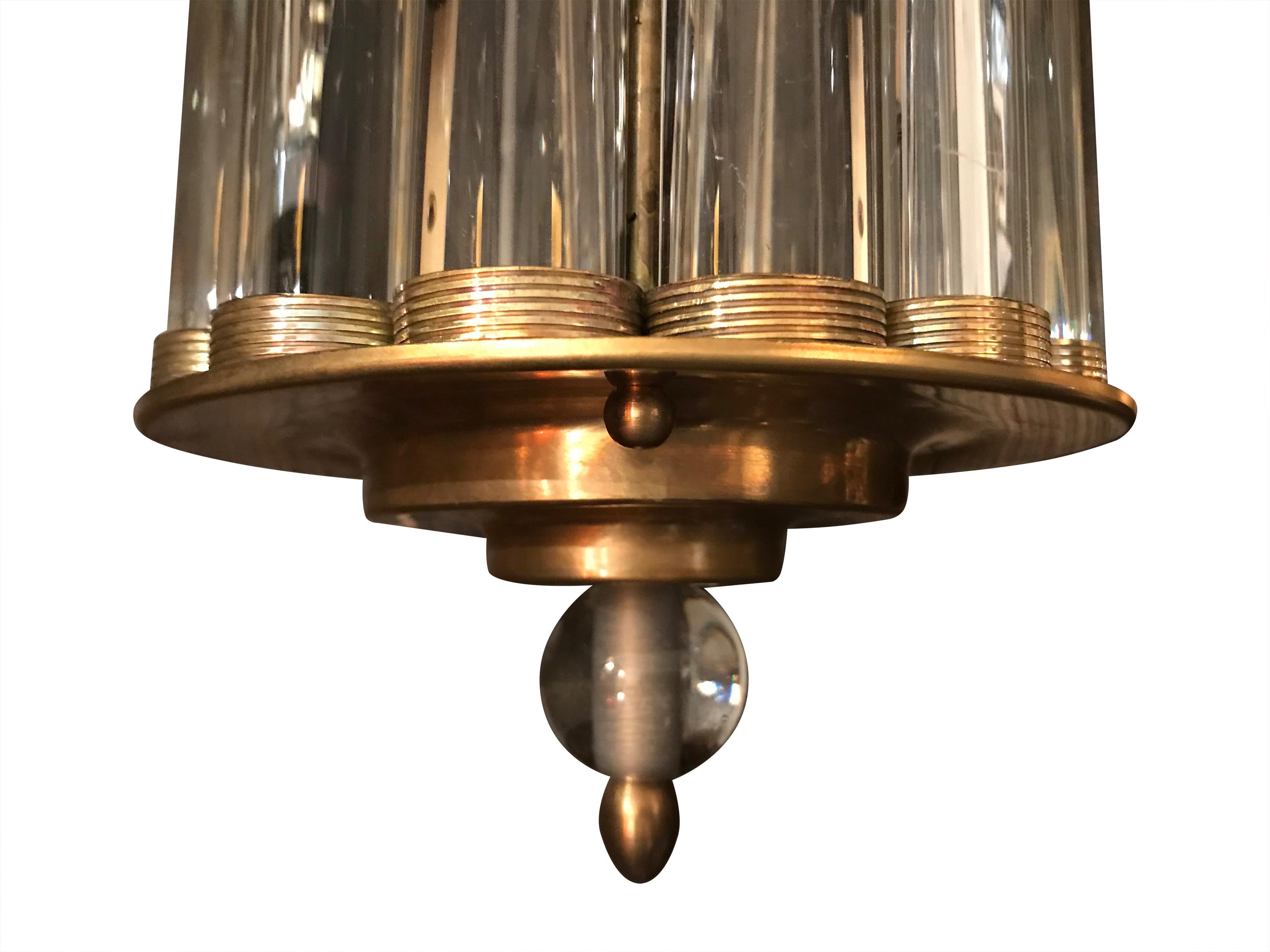 Contemporary Art Deco Style Venini Glass Rod and Brass Wall Sconces