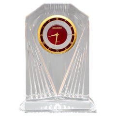 Pisapapeles Reloj de Cuarzo de Cristal Estilo Art Déco Villeroy & Boch Años 70