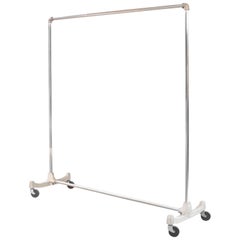 Art Deco Style Vintage Clothing Rolling Garment Rack