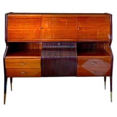Art Deco Style Vintage Italian Sideboard with Bar Cabinet by Osvaldo Borsani