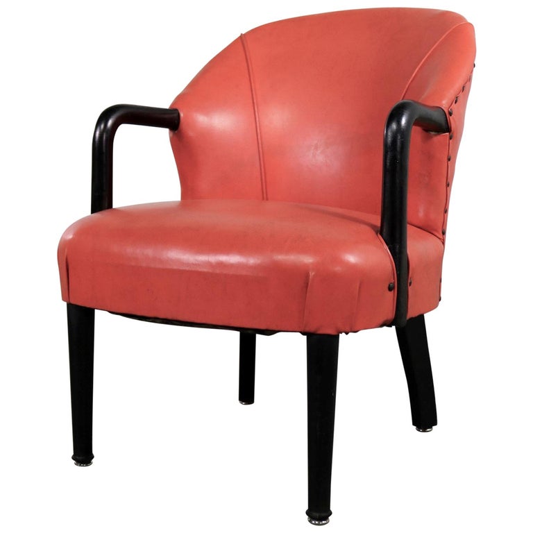 Picture Idea: Art Deco Style Vintage Lounge Chair Orange And Black With