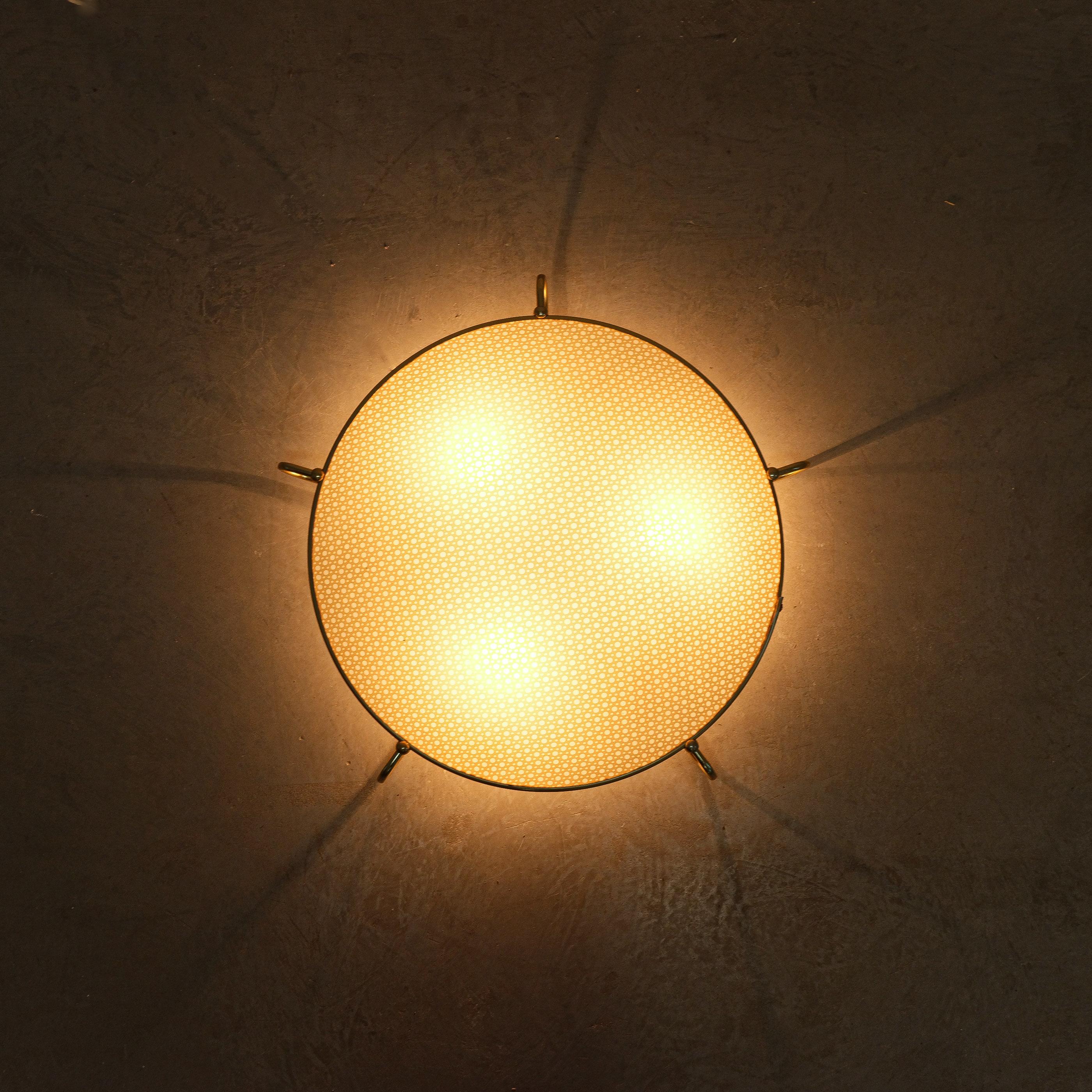 Art Deco Style Vinyl  Flush Mounts (2) Ceiling Lamp, Germany 1955 For Sale 4