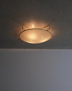 Art Deco Style Vinyl Bakelite Flush Mounts (2) Ceiling Lamp, Germany 1955