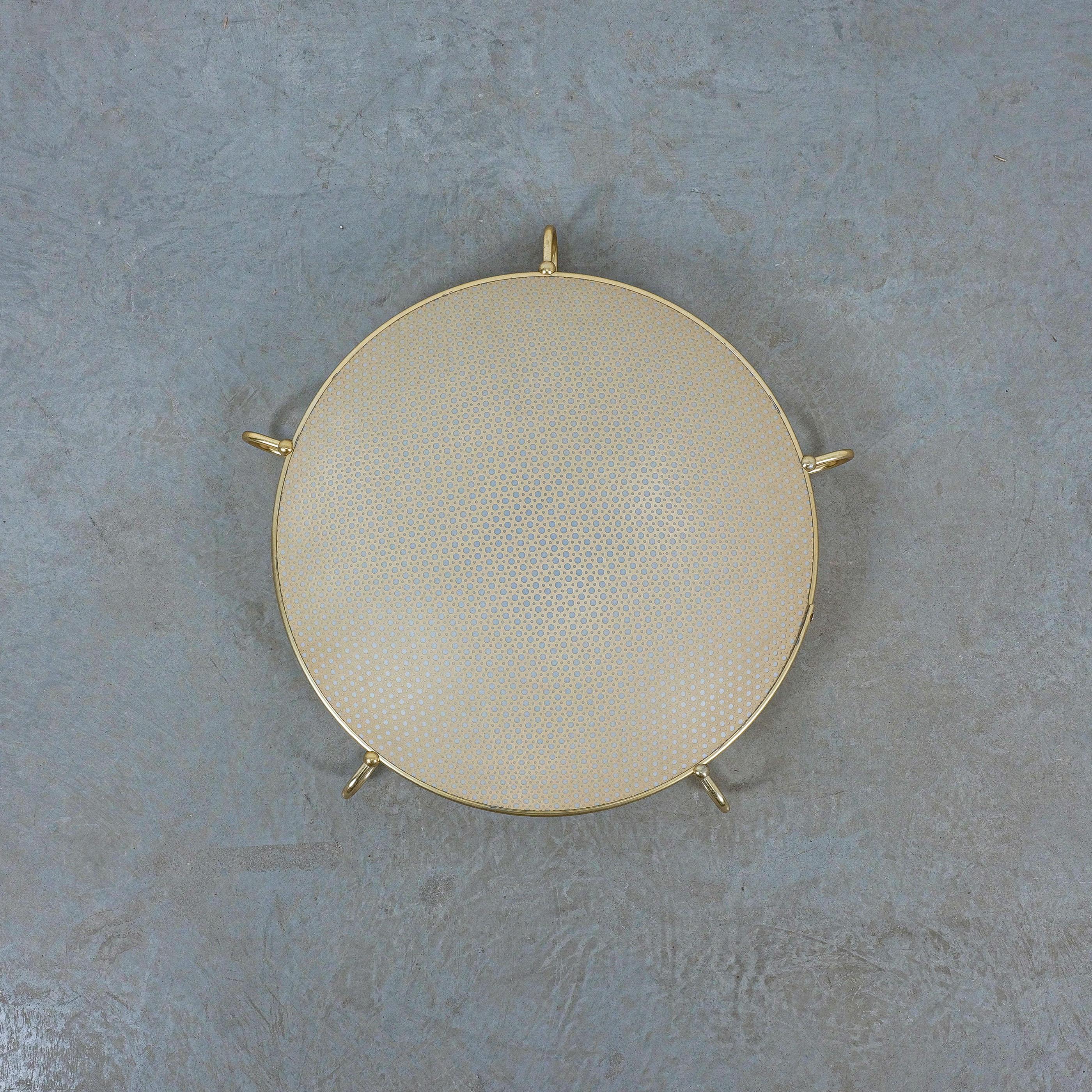 Anodized Art Deco Style Vinyl  Flush Mounts (2) Ceiling Lamp, Germany 1955 For Sale
