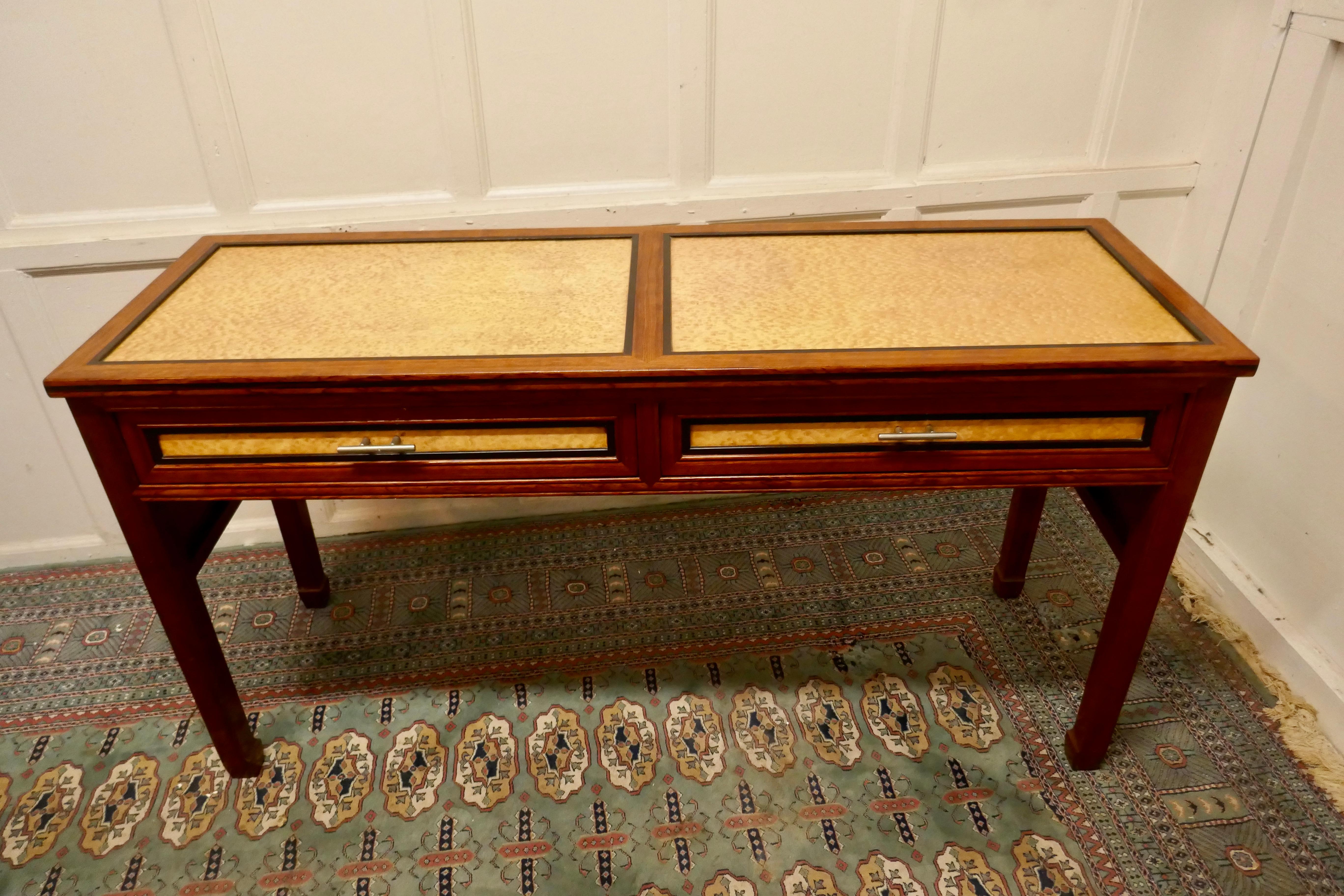 20th Century Art Deco Style Walnut and Maple Reception Desk For Sale