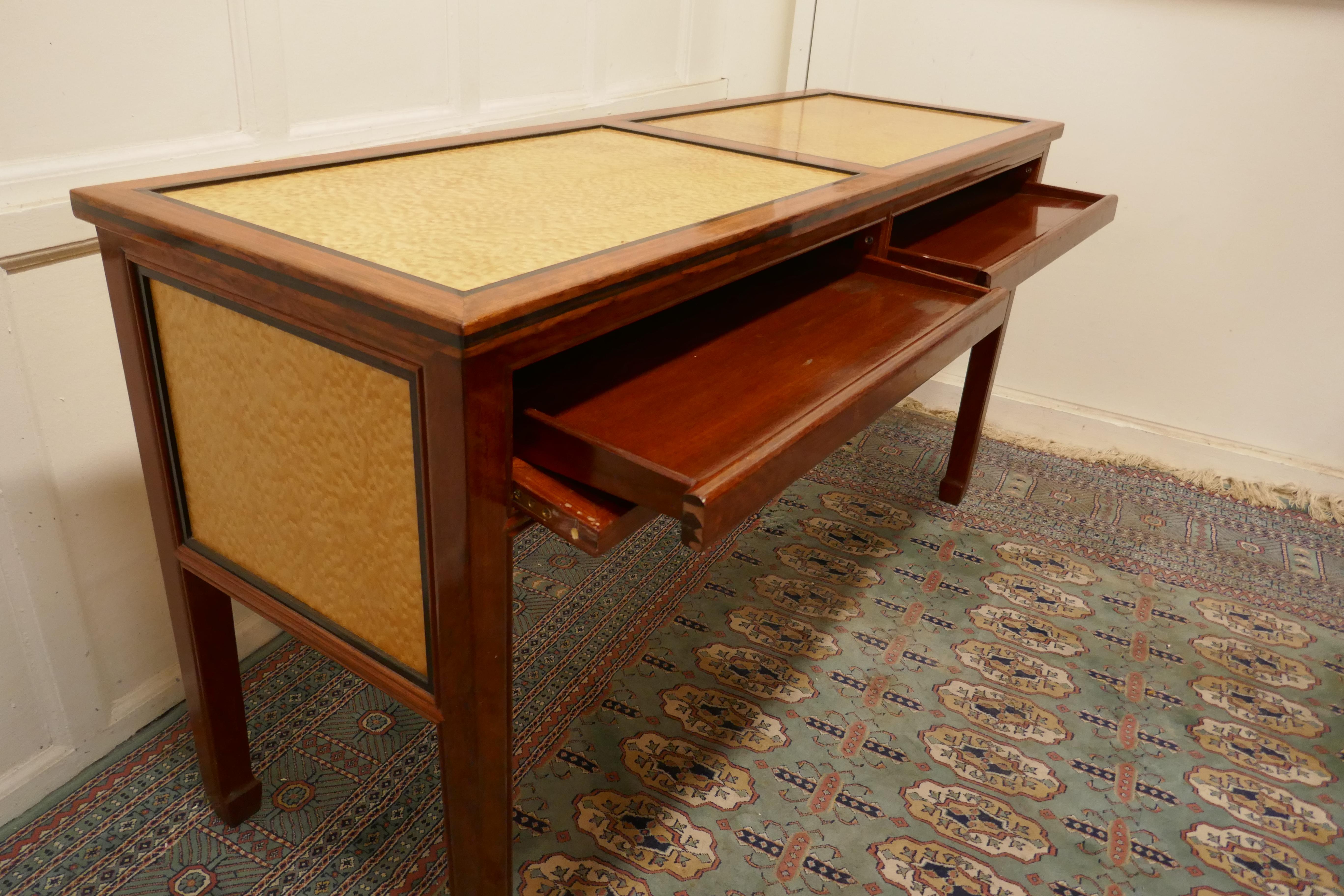 Art Deco Style Walnut and Maple Reception Desk For Sale 2