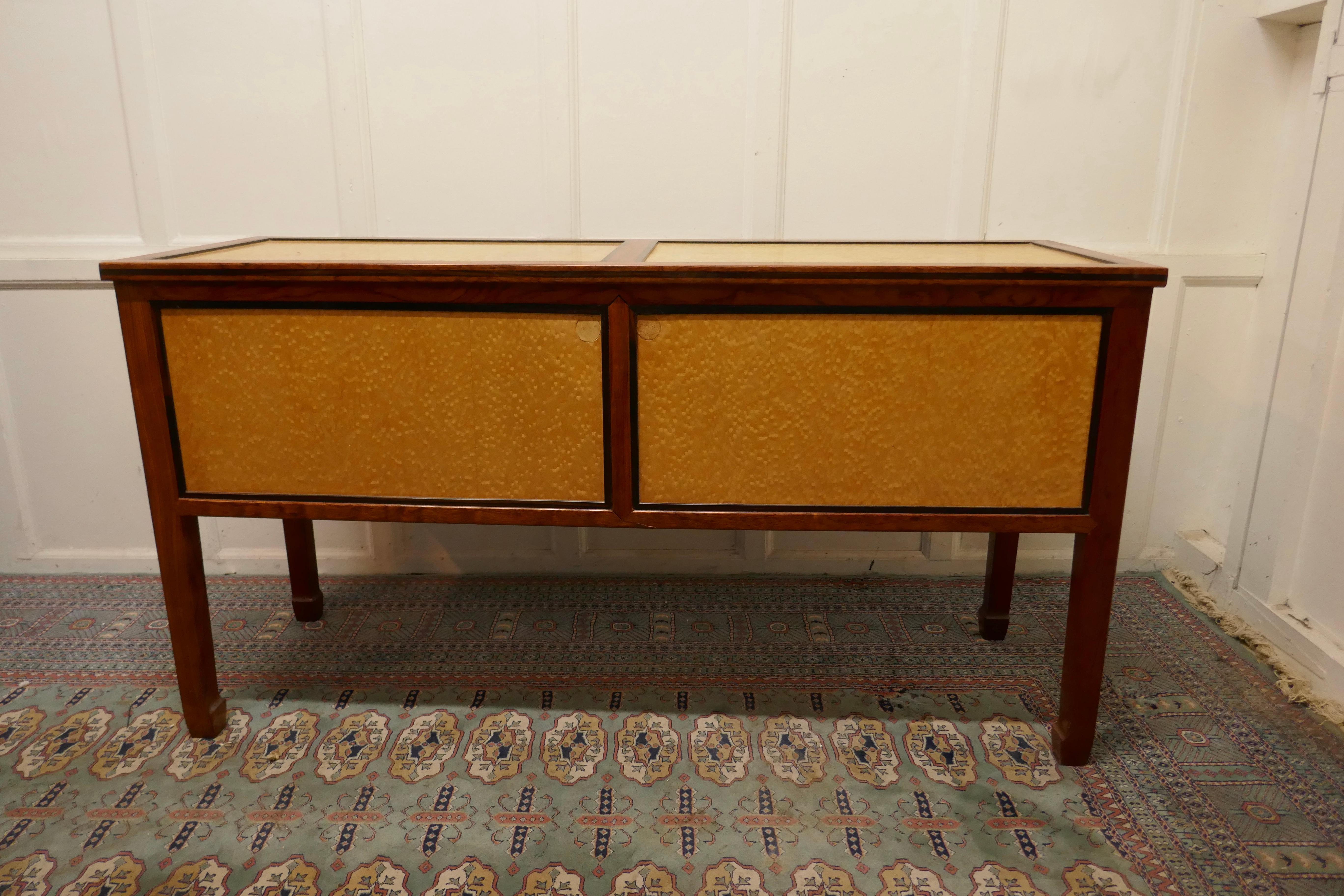 Art Deco Style Walnut and Maple Reception Desk For Sale 3