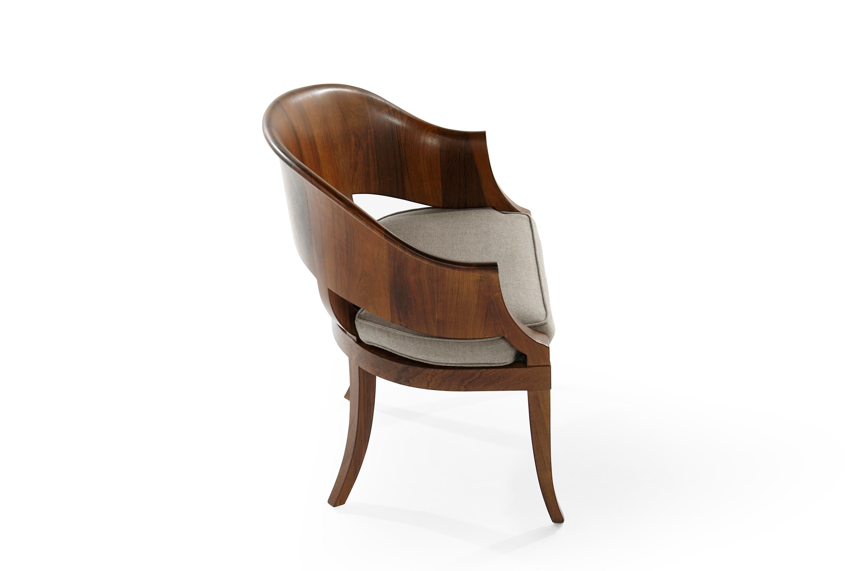 Art Deco Style Walnut Armchairs, c. 1940s 1