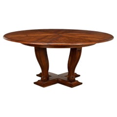 Art Deco Style Walnut Round Dining Table