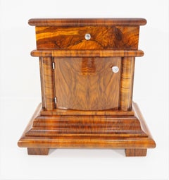 Art Deco Style Walnut Veneer Bedside Cabinet, 1940s