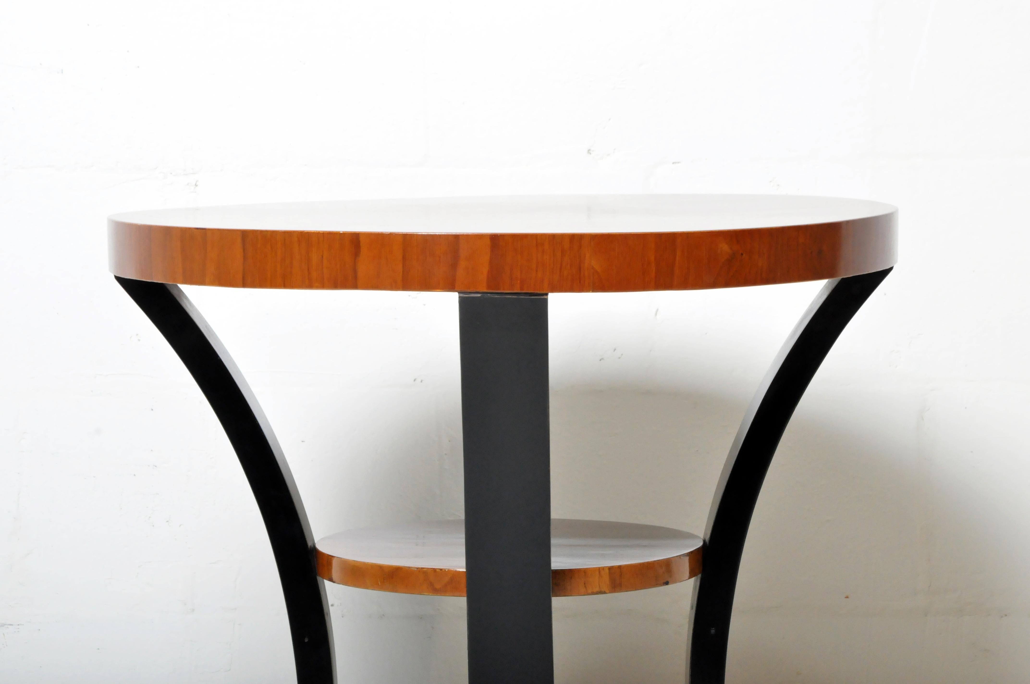 Hungarian Art Deco Style Walnut Veneer Side Table