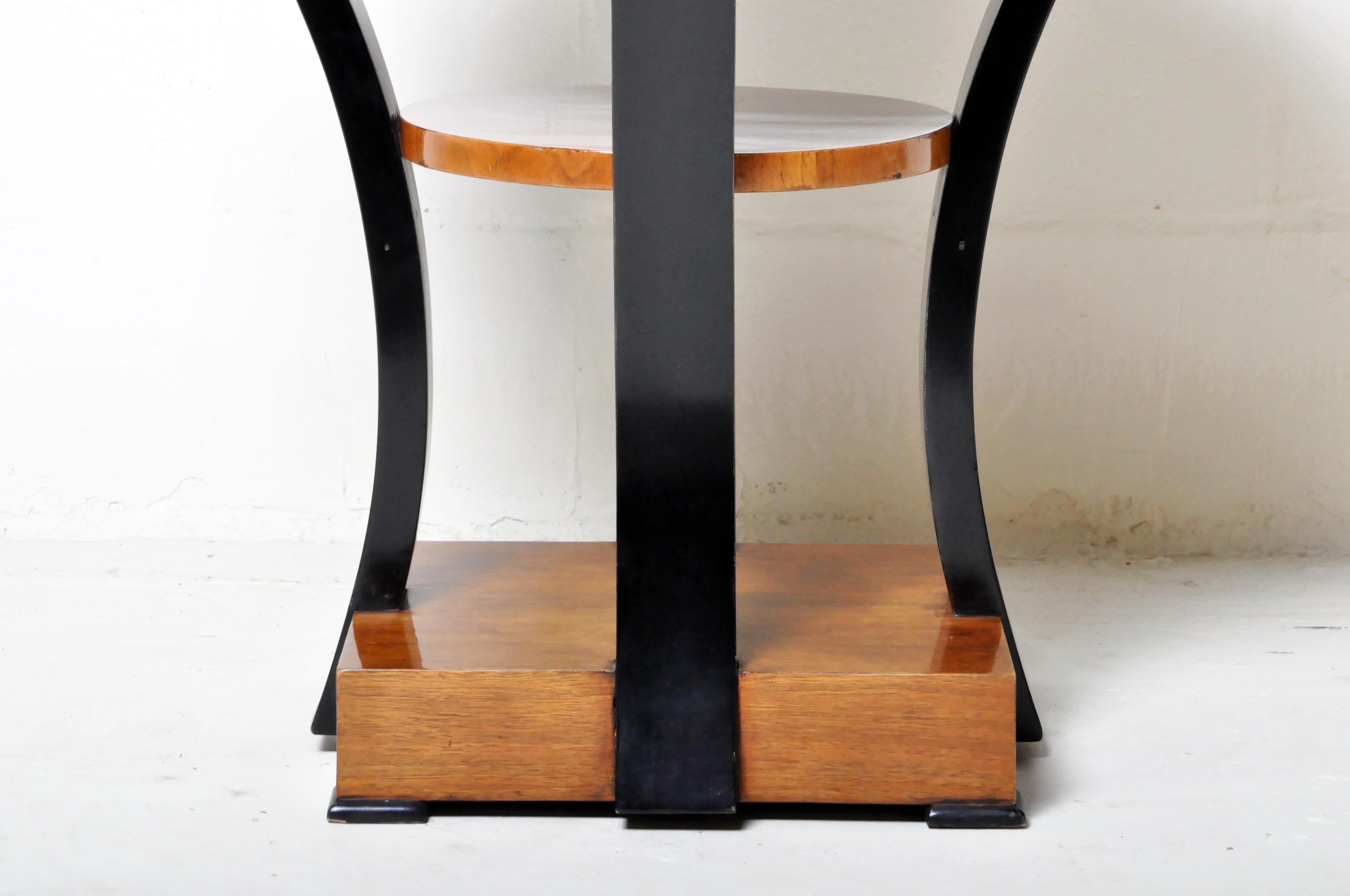 Contemporary Art Deco Style Walnut Veneer Side Table